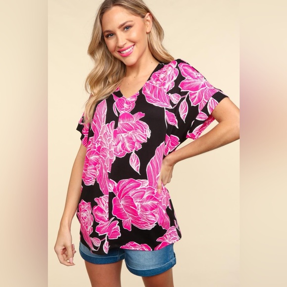 Haptics Tops - Haptics Floral Drop Shoulder T-Shirt
